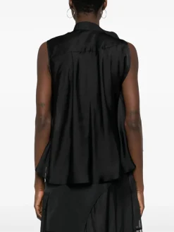 SACAI Camicie<CAMICIA FABRIC COMBO Nero