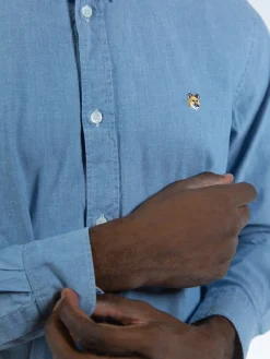 MAISON KITSUNE Camicie<CAMICIA FOX HEAD CLASSIC Blu