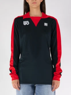 WALES BONNER Camicie<CAMICIA HOME JERSEY Nero, Rosso