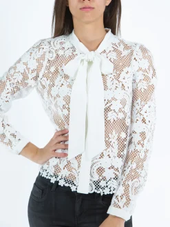 SELF-PORTRAIT Camicie<CAMICIA IN PIZZO Bianco