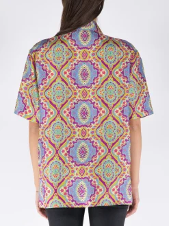 ETRO Camicie<CAMICIA IN SETA STAMPATA Multicolor