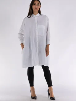 JIL SANDER Camicie<CAMICIA OVERSIZED BOXY Bianco