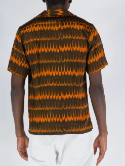 WALES BONNER Camicie<CAMICIA RHYTHM Arancione, Marrone