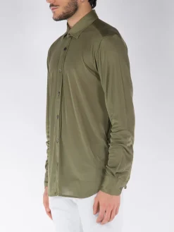 TOM FORD Camicie<CAMICIA SHEER SILK Verde