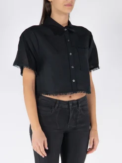 SIMKHAI Camicie<CAMICIA SOLANGE CROPPED Nero