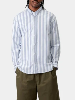 CARHARTT WIP Camicie<CAMICIA S/S DILLION Azzurro, Bianco