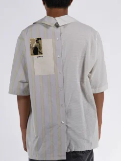 Camicie<CAMICIA ST SLEEVES ARTWORK ASYMETRIC SHIRT Beige, Bianco, Rosa, Viola