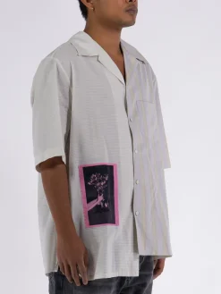 Camicie<CAMICIA ST SLEEVES ARTWORK ASYMETRIC SHIRT Beige, Bianco, Rosa, Viola