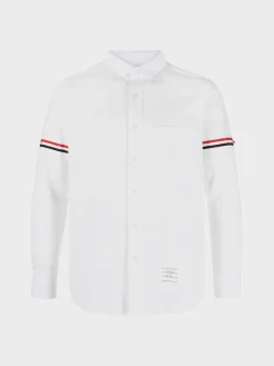 THOM BROWNE Camicie<CAMICIA STRAIGHT FIT Bianco, Nero, Rosso