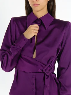 NINEMINUTES Camicie<CAMICIA THE GIA DOUBLE Viola