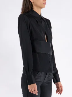 NINEMINUTES Camicie<CAMICIA THE GIA DOUBLE Nero