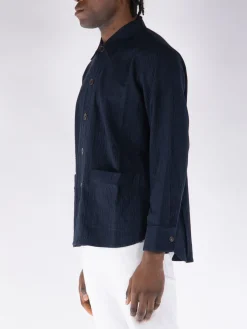 UNIVERSAL WORKS Camicie<CAMICIA TRAVAIL OVERSHIRT Blu