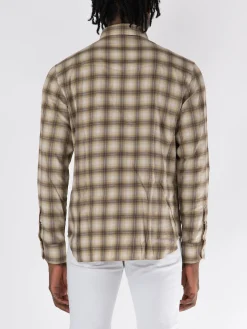 TOM FORD Camicie<CAMICIA WESTERN DEGRADE OVERCHECK Beige, Bianco, Grigio