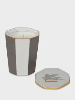 ETRO HOME ACCESSORY Illuminazione<CANDELA IN PORCELLANA Bianco, Grigio