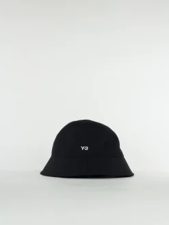 Y-3 Cappelli<CAPPELLO BUCKET CON LOGO Bianco, Nero