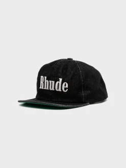 RHUDE Cappelli<CAPPELLO IN DENIM CON LOGO Bianco, Nero