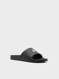 MARCELO BURLON Sandali<CIABATTA COUNTY CROSS SLIDER Bianco, Nero