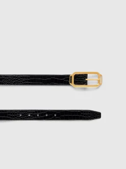 TOM FORD Cinture<CINTURA CON FIBBIA PRINTED CROC STADIUM Nero