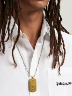PALM ANGELS Collane<COLLANA MILITARY PLATE CLASSIC LOGO Giallo