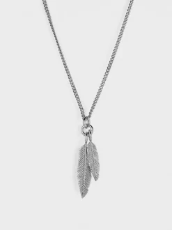 EMANUELE BICOCCHI Collane<COLLANA TWIN FEATHER PENDANT Grigio