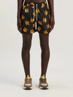 PALM ANGELS Costumi Da Bagno<COSTUME BURNING MONOGRAM Arancione, Nero