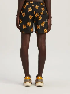 PALM ANGELS Costumi Da Bagno<COSTUME BURNING MONOGRAM Arancione, Nero