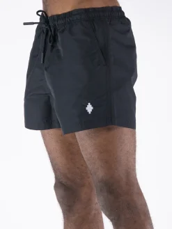 MARCELO BURLON Costumi Da Bagno<COSTUME CROSS Nero