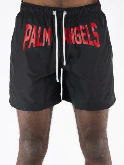 PALM ANGELS Costumi Da Bagno<COSTUME PA CITY Nero, Rosso