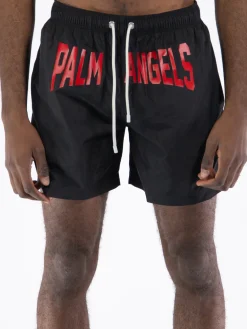 PALM ANGELS Costumi Da Bagno<COSTUME PA CITY Nero, Rosso