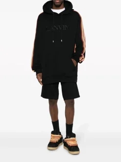 LANVIN Felpe<FELPA CON CAPPUCCIO SIDE CURB OVERSIZED Giallo, Nero