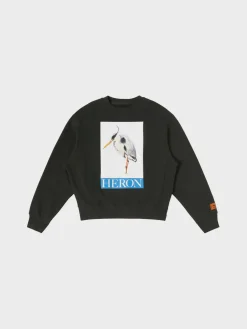 HERON PRESTON Felpe<FELPA CREW BIRD PAINTED Nero