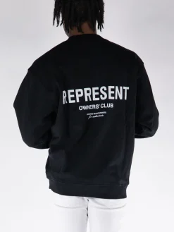 REPRESENT CLOTHING Felpe<FELPA CREW REPRESENT OWNERS CLUB Bianco, Nero
