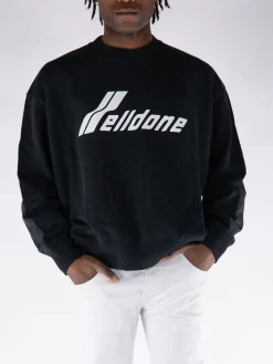 WE11DONE Felpe<FELPA CREW WAPPEN Bianco, Nero
