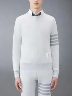 THOM BROWNE Felpe<FELPA CREWNECK IN CLASSIC LOOPBACK Grigio