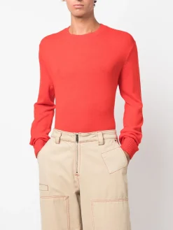 JIL SANDER Felpe<FELPA CREWNECK LONG-SLEEVE Arancione