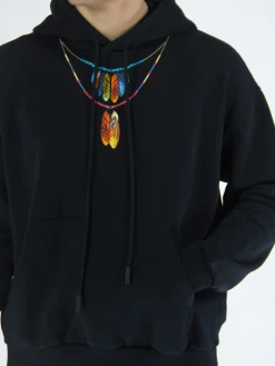 MARCELO BURLON Felpe<FELPA FEATHERS NECKLACE OVER Nero