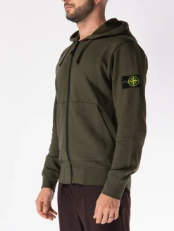 STONE ISLAND Felpe<FELPA FULL ZIP CON PATCH LOGO Verde