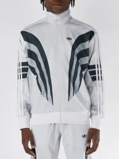 ADIDAS Felpe<FELPA FULL ZIP PREMIUM PRINT CURVED 3-STRIPES Bianco, Grigio, Nero