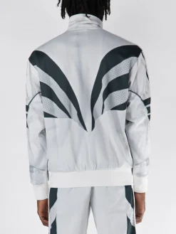 ADIDAS Felpe<FELPA FULL ZIP PREMIUM PRINT CURVED 3-STRIPES Bianco, Grigio, Nero