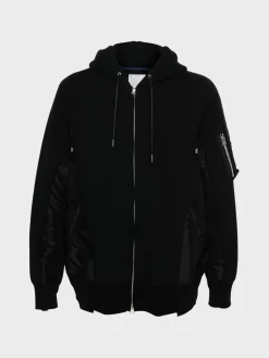 SACAI Felpe<FELPA FULL ZIP X SPONGE Nero