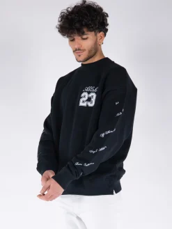 OFF-WHITE Felpe<FELPA GIROCOLLO 23 LOGO SKATE Bianco, Nero