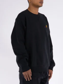 CARHARTT WIP Felpe<FELPA GIROCOLLO AMERICAN SCRIPT Nero