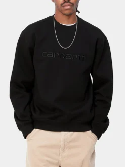 CARHARTT WIP Felpe<FELPA GIROCOLLO CON LOGO Nero