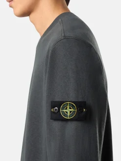 STONE ISLAND Felpe<FELPA GIROCOLLO CON PATCH LOGO Grigio
