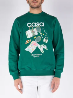 CASABLANCA Felpe<FELPA GIROCOLLO EQUIPEMENT SPORTIF Bianco, Verde