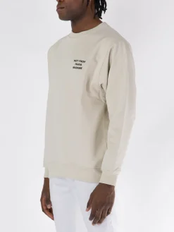 FELPA HOODIE SLOGAN Felpe<FELPA GIROCOLLO SLOGAN Beige, Nero