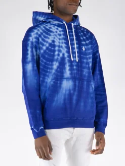 MARCELO BURLON Felpe<FELPA HOODIE AOP SOUNDWAVES Blu