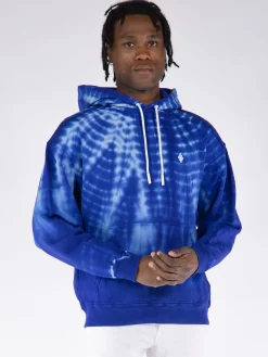 MARCELO BURLON Felpe<FELPA HOODIE AOP SOUNDWAVES Blu