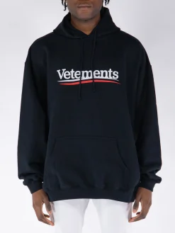 VETEMENTS. Felpe<FELPA HOODIE CAMPAIGN LOGO Nero