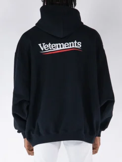 VETEMENTS. Felpe<FELPA HOODIE CAMPAIGN LOGO Nero